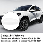 Compatible with Ford Escape SE/SEL Left Driver Side Mirror Cap Cover 2020 2021 2022 2023 2024, White Side Door Rearview Mirror Cover Replacement Without Turn Signal Light