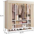 Portable Closet,Garment Rack,Heavy Duty Clothes Rack with Cover,Wardrobe Closet with 3 Hanging Rods, 9 Storage Shelves,55.1" 