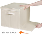 Zilink Upgraded Clothes Organizers with Lids and Support Boards Large Sweater Organizer for Closet Shelf with 5 Grids Divider