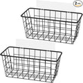 Toplife Kitchen Hanging Basket, No Drilling Cabinet Door Organizer Rack, Wall Adhesive Basket for Cabinet, Cupboard Door, Bat