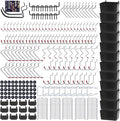 Calax 338PCS Pegboard Hooks Organizer Kit, Fit 1/8 or 1/4 inch Peg Board with Storage Bins, Pegboard Assortment Hooks Accesso
