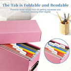 File Organizer Box with Lid & Handle, Heavy Duty Hanging File Folder Storage Boxes for Letter Size, Portable Filing Organizer