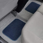 BDK Front & Rear Combo Set of 4 Piece Auto Carpet Floor Mats with PolyPro Car Seat Covers & Steering Wheel Cover, Fits Most for Car Truck Van SUV, Colorful Design Interior Car Accessories