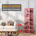 SpaceAid 6 Tier Rotating Shoe Rack Tower, Spinning Shoe Display Lazy Susan, Revolving 360 Shoe Rack Storage Round Carousel, V