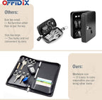 OFFIDIX PU Leather Portable Key Cabinet,8-Key Hooks Portable Zippered Key Case Menus Card Organizer Holder Business Padfolio 