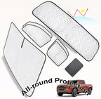 KMF 6pcs Thicken Car Sun Shades for Toyota Tacoma 2025 2024 2026 Accessories, Custom Fit Full Car Window Covers Sunshade for Windshield Side Rear, UV Block and Blackout Privacy for Camping Outdoor