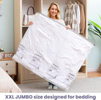 TAILI 6 Pack Vacuum Storage Bags, XXL Jumbo (47x39 Inch), Vacuum Sealed Bags for Comforter and Blankets, Bedding, Clothing, G