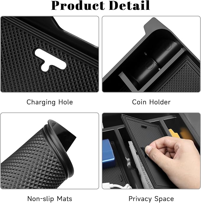 Center Console Hidden Box Organizer Compatible with Honda 2023-2025 2026 Pilot & 2024-2026 Passport & 2024 2025 Ridgeline Interior Accessories Insert Armrest Hidden Organizer Tray