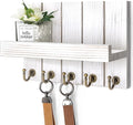 Rebee Vision Farmhouse Key Holder for Wall - Decorative Mail Organizer & Key Rack Wall Mount - Elegant 5 Sturdy Key Hooks wit