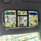 Lemon Car Sun Visor Storage Bag,Scratch-Resistant Car Essentials Tool Pack Car Visor Organizer with Zipper Fits Most Vehicles, SUVs, Trucks