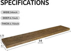 BGMG Floating Shelves 54 inch Long, Distressed Rustic Wooden Wall Shelves for Bathroom Living Room Bedroom Kitchen Farmhouse 