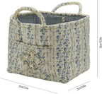 Boho Fabric Storage Basket, Large Capacity Laundry Basket, 12.2'' x 10.23'' x 10.23'' Collapsible Laundry Hamper with Easy Ca