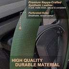 PINCTROT Nappa Leather Steering Wheel Cover for Tesla Model Y/3 Highland/Juniper, D Shaped 14 Inch Small Sized with Breathabl