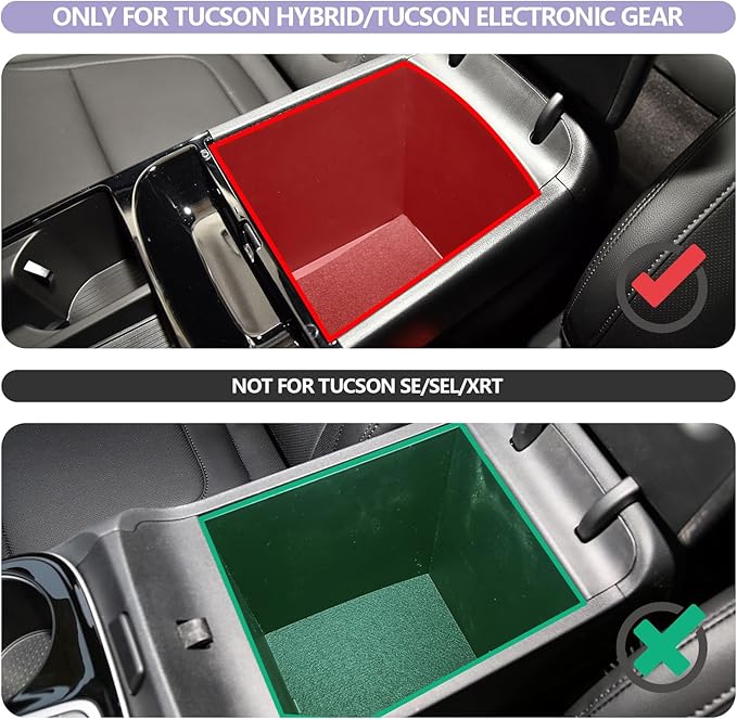 LUWU 2025 Tucson Accessories for 2025 2026 Hyundai Tucson Hybrid [Electronic Shift] Center Console Organizer Armrest Storage Box Armrest Console Organizer Insert Tray Black(NOT FOR 2025 SEL/SE/XRT)