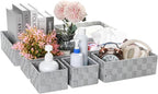 Posprica Small Baskets for Organizing(7 Set) Woven Storage for Shelves, Bathroom, Decorative Closet Organizer, Dresser Bins, 