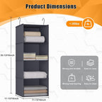 Hanging Closet Organizer, Easy Mount Foldable 4-Shelf Hanging Closet Wardrobe Storage Shelves, Clothes Handbag Shoes Accessor