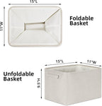 HNZIGE Large Fabric Storage Baskets for Storage 3 Pack Shelf Closet Storage Bins Baskets for Organizing Linen Cloth Decorativ