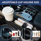 Car Seat Gap Filler Organizer,2 Pack Car Leather Cup Holder Gap Bag,Car Seat Storage Box with Cup Holder Expander,Car Organizer Front Seat for Holding Phone, Glasses, Keys, Cards (Black)