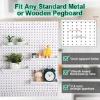 Blulu 4 Pcs Pegboard Shelves, 10 x 4 Inch Metal Heavy Duty Wall Mounted Pegboard Shelf Tray Accessories with Lip for Craft Ro