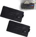 2 PCS Car Visor Organizer, Sunglasses Holder for Car Sun Visor, Leather Sunvisor Organizers with Sunglass Holder & Card Sleeve Pocket, Vehicle Accessories for Most Vehicle, Black