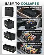 FLORICH Trunk Organizer for Suv, Large Truck Organizer Back Seat Storage Premium, Collapsible Multi-Compartment Car Organizers