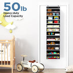 Mefirt Over The Door Organizer, 6 Shelf Door Hanging Organizers with 6 Large Capacity Pockets, Behind Door Storage Hanging Sh