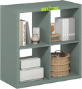 Furinno Cubicle Book Shelf, 4-Cube Bookshelf, Extra Thick Frame Reversible Bookcase with Open Back, 14.6" x 30" x 30", for Li