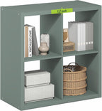 Furinno Cubicle Book Shelf, 4-Cube Bookshelf, Extra Thick Frame Reversible Bookcase with Open Back, 14.6" x 30" x 30", for Li
