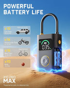 Fanttik X10 Pro Max Tire Inflator for SUV, 36s Fast Inflate Portable Air Compressor with Presta and Schrader Valve, 150PSI Cordless Air Pump with Powerful Battery for Cars, Motorcycles, Bikes, Balls