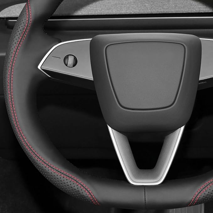 MEWANT DIY Stitching Steering Wheel Cover Wrap for Tesla Model 3 Highland 2023-2025/Model Y 2025 Highland for Tesla Model 3/Model Y Accessories(3D Style)