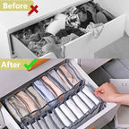 TIGARI Wardrobe Clothes Organizer, Draw and Closet Organizers, Storage for Socks, Underwear, Bra Ties, Baby Clothes (Gray)