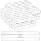 Vtopmart 18 Pack Drawer Dividers for Clothes, 4" High 10.2"-16.5" Adjustable Expandable Dresser Drawer Organizer, Clear Plast