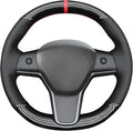 MEWANT Hand Stitched Steering Wheel Cover for Tesla Model 3 2017-2023 / Model Y 2020-2023 for Tesla Model 3/Y Accessories