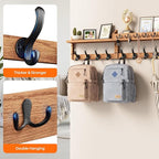 Evermagin 35" Coat Rack Wall Mount with Shelf, 4 in 1 Wall Mounted Coat and Key Hanger with 13 Hooks, Entryway Key Holder wit