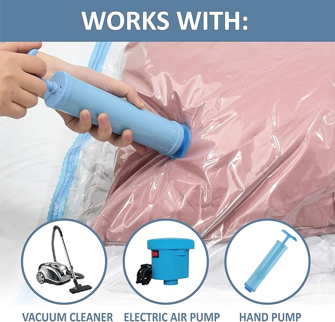 MattEasy Space Saver Vacuum Storage Bags, 6 Pack Combo (2 Jumbo/2 Large/2 Medium) Space Saver Bags with Pump, Storage Vacuum 