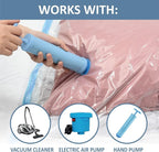 MattEasy Space Saver Vacuum Storage Bags, 6 Pack Combo (2 Jumbo/2 Large/2 Medium) Space Saver Bags with Pump, Storage Vacuum 