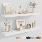 Dreamland Deep Floating Shelves, 8" Deep Long Shelves Set of 2, 40 Inches Floating Shelf for Wall,Large Display & Storage She