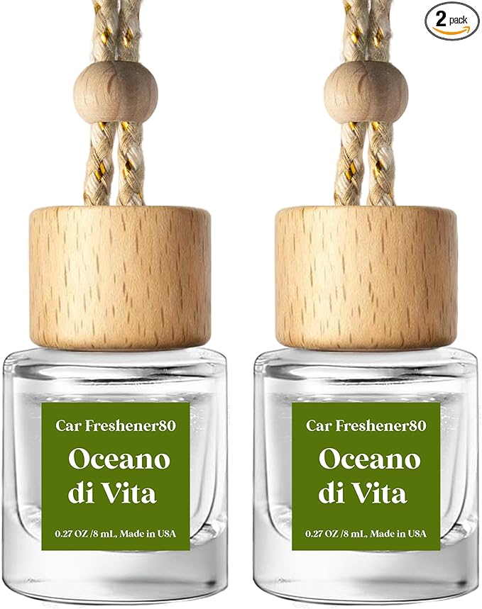 C Classy Car Air Freshener Hanging 2 Pack, Oceano Essential Diffuser for Cars, Cute Car Accessories, Long-Lasting Fragrance, 