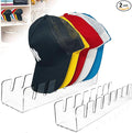 Baseball Cap Organizer 2-Pack | Clear Acrylic Hat Rack for Closet | Space-Saving, Baseball Hat Organizer Not Fit for wall, Ca