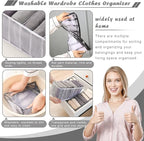 ULENDIS 9 Pack Wardrobe Clothes Organizer for Drawers, Foldable Clothes Drawer Mesh Separation Box, Drawer Dividers for Cloth