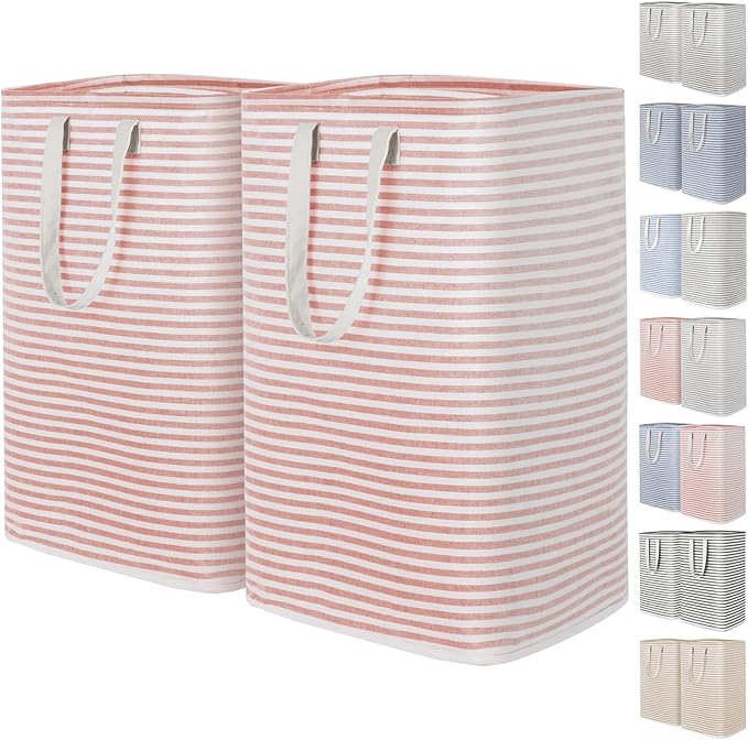 Lifewit 2 Pack Laundry Basket 80L Each, Collapsible Clothes Hamper with Reinforced Handles, Freestanding Waterproof Design fo