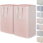 Lifewit 2 Pack Laundry Basket 80L Each, Collapsible Clothes Hamper with Reinforced Handles, Freestanding Waterproof Design fo