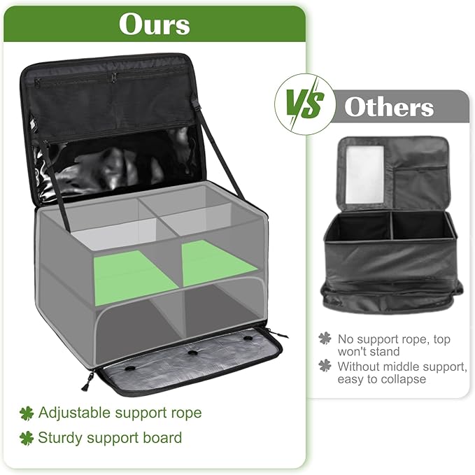 Golf Trunk Organizer, Waterproof Car Golf Locker with Separate Ventilated Compartment for 2 Pair Shoes, Golf Storage for Balls, Tees