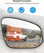 Blind Spot Heated Mirror Glass Fit for Toyota RAV4 4runner Tacoma Venza 2013-2025 Replace 8793142E50 8793142D60 8790204021 TO1325143 TO1325145, Right Passenger Side