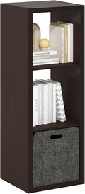 Furinno Cubicle Book Shelf, 3-Cube Bookshelf, Extra Thick Frame Horizontally & Vertically Reversible Bookcase with Open Back,