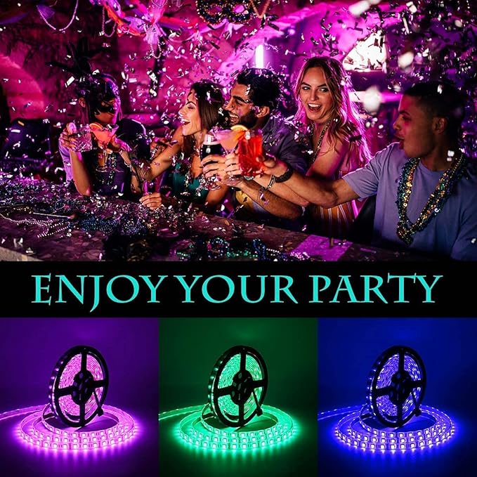 SUPERNIGHT LED Strip Lights, 32.8 FT 10M SMD 5050 Waterproof 600LEDs RGB Color Changing Flexible LED Light Strip for Bedroom, TV Back Lighting, Christmas, Halloween Day (Not Include Power)
