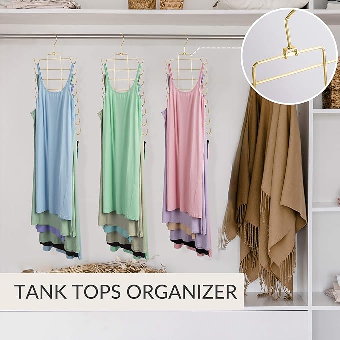 ZEDODIER 2 Pack Tank Top Hanger Space Saving, Bra Hangers for Closet Organizer, Hanging Bra Organizer Tank Tops Holder with 1