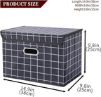 STOREONE Fabric Storage Cube Bins Foldable Organizer Container Collapsible Basket with Lids and Metal Handles, for Home, Bedr