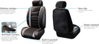 FH Group Car Seat Covers Front Set Gray Black Faux Leather Car Seat Cushions - Car Seat Covers for Low Back Seat, Universal F
