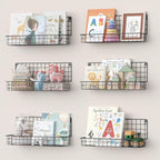X-cosrack Floating Book Shelves for Wall Kids Bookshelf,Metal Hanging Wall Mounted Shelf for Nursery Toddler, Kids Room, Clas